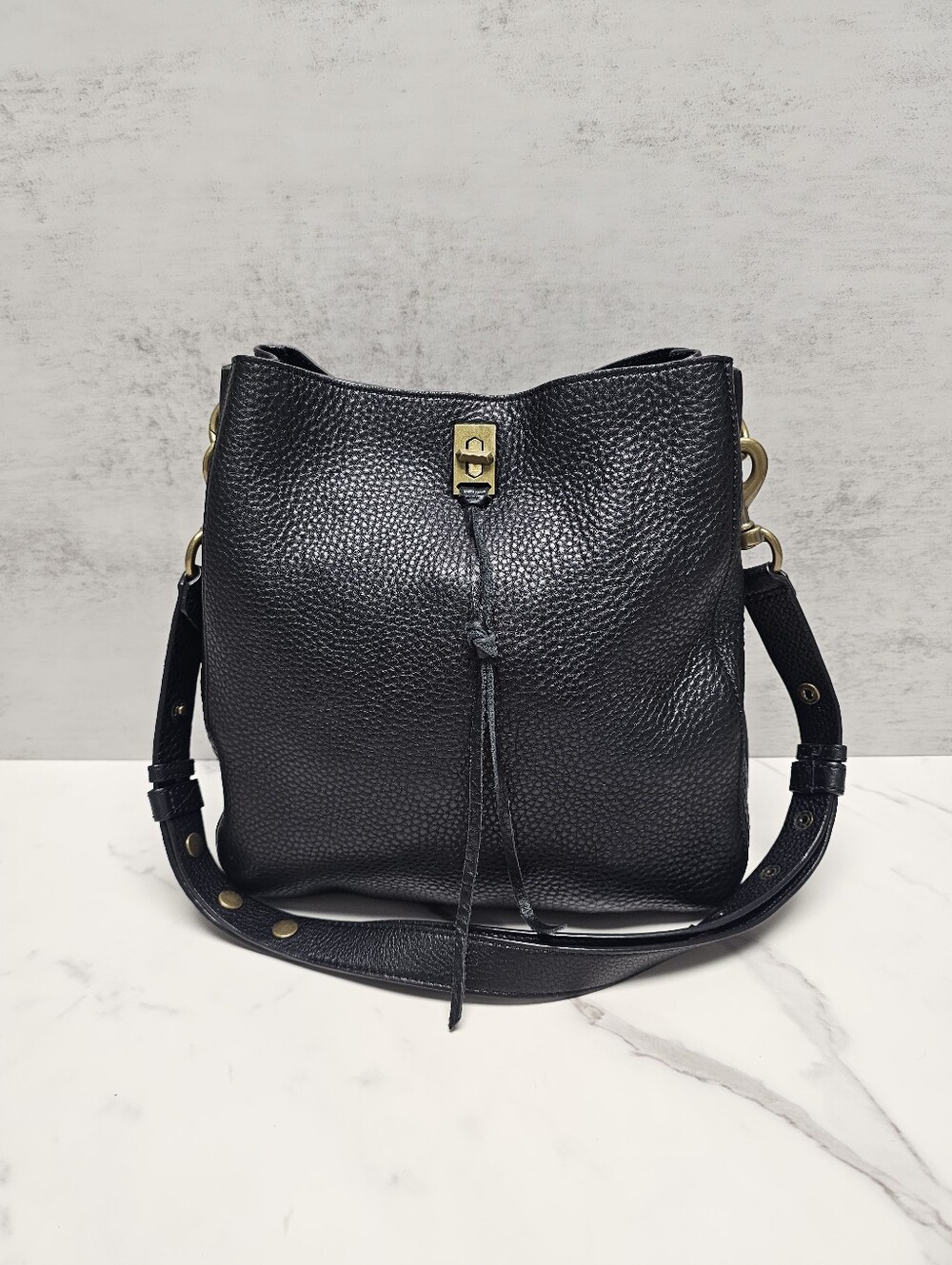 Rebecca Minkoff Black Pebbled Leather Darren Shoulder Bag - Nwot